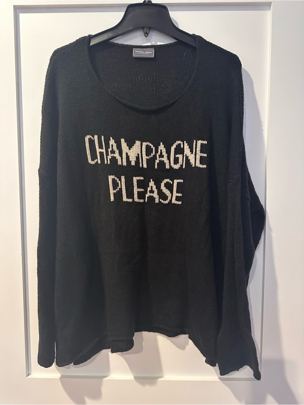 Wooden Ships “Champagne Please” Black Knit Women's Sweater